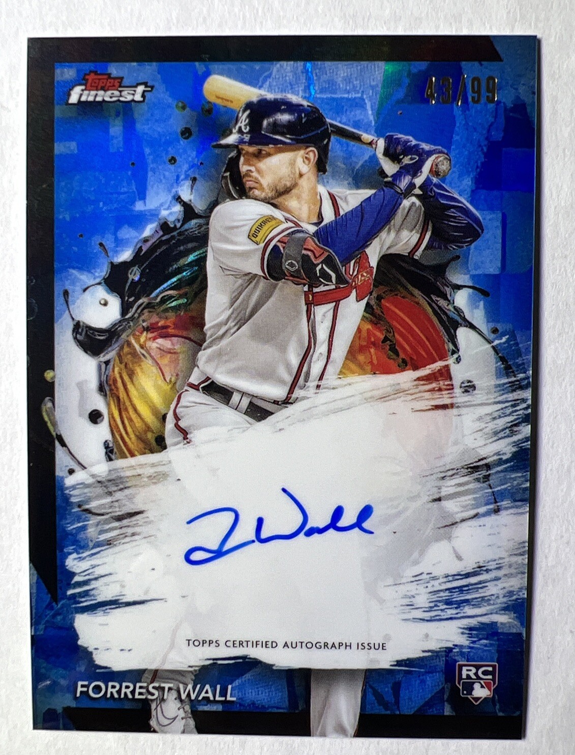 Forrest Wall 2024 Topps Finest Rookie Auto Blue Refractor 39/99 Braves #FA-FW