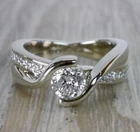 2.08Ct White Round Moissanite Engagement Wedding Ring 925 Sterling Silver