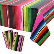 3 Pcs Mexican Fiesta Tablecover Birthday Party Decorations Plastic Tablecloth Me