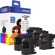 5 PK LC201 LC-201 Color BK/C/M/Y Ink Cartridge 5-Pack