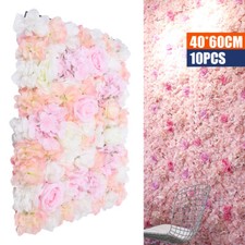 10Pcs Artificial Silk Flower Wall Panel Banquet Wedding Party Decor Hydrangea