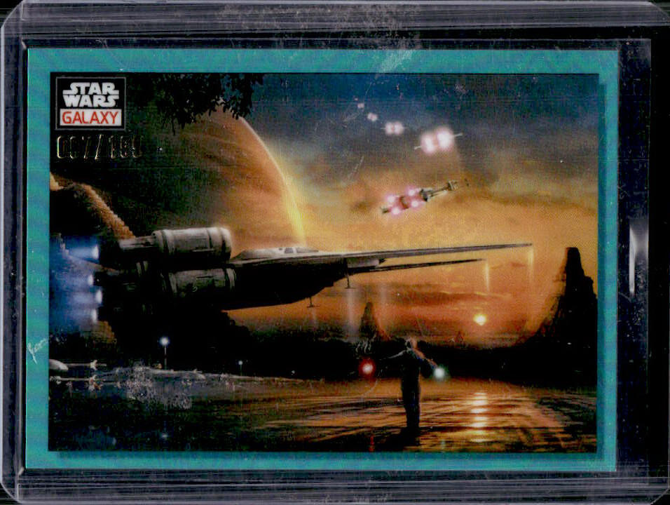 2023 Topps Chrome Star Wars Galaxy Dawn Of The Rebellion Aqua Refractor #097/199