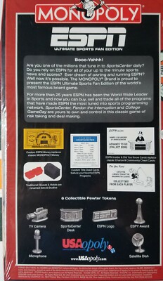 MONOPOLY ESPN ULTIMATE SPORTS FAN EDITION GAME FACTORY SEALED NIB