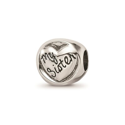 Reflexionsperlen Sterling Silber 3-seitig Meine Schwester Meine Freundin Trilogie Bead