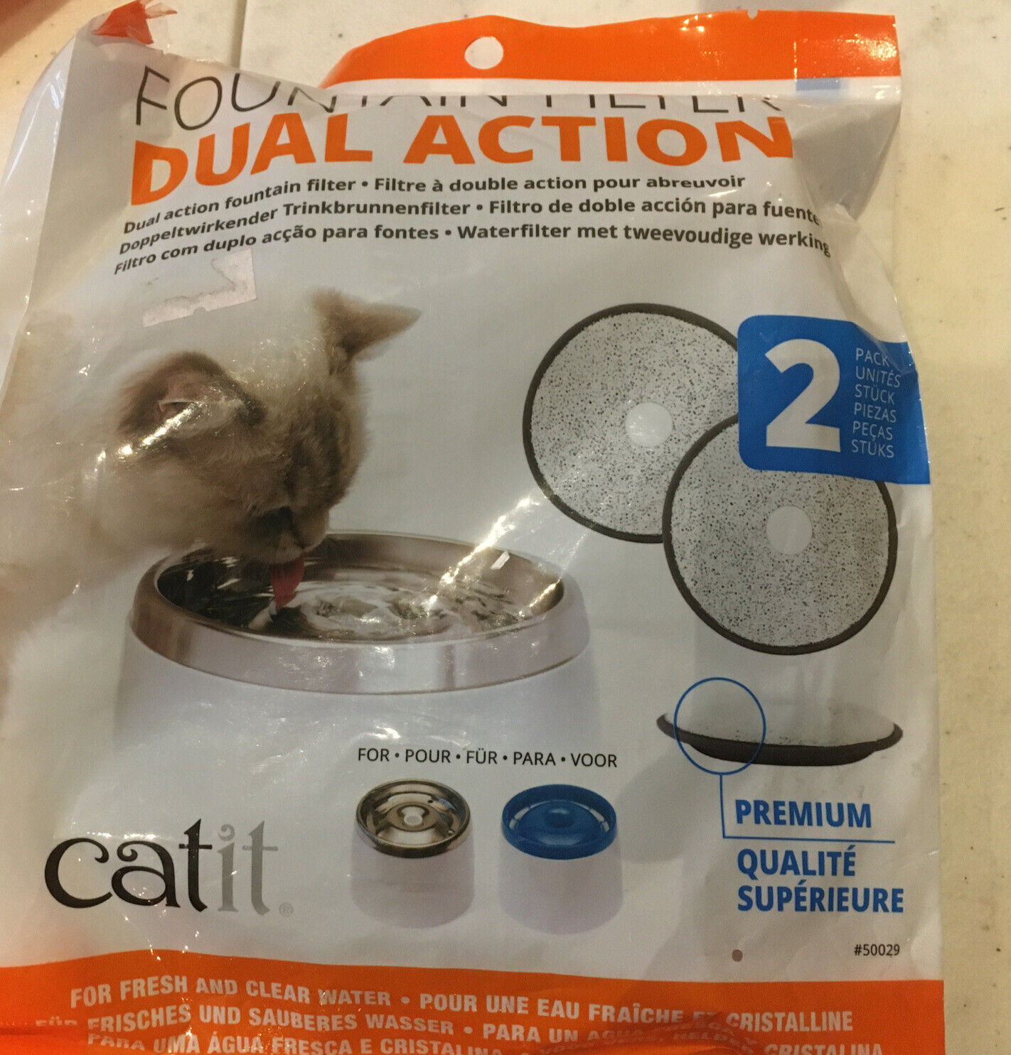CATIT Fresh & Clear Fountain Water Dual Action Replacement Filters (2 Filters)