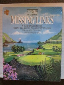 "Missing Links" golf-themed murder mystery jigsaw puzzle
