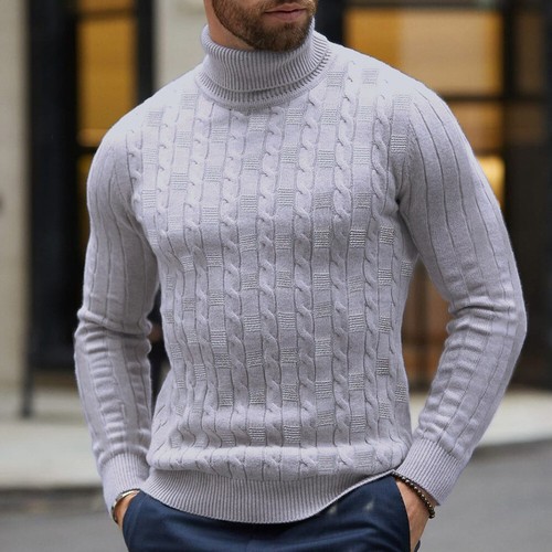Men Solid Slim Jumper Casual Top Winter 