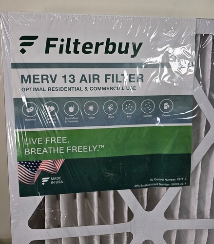 (2) Filterbuy 16x24x4 Pleated Air Filters Replacement HVAC AC Furnace (MERV 13) - Picture 2 of 6