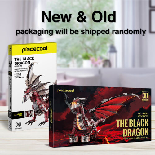 Piececool 3d Puzzles for Adult Black Dragon Metal Puzzle Model Kits Tool Sets - Picture 2 of 12