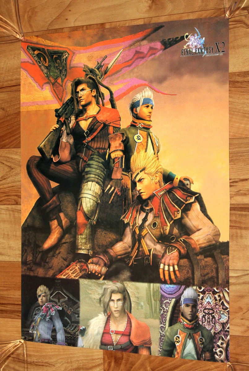 Final Fantasy X-2 Very Rare Poster Square Enix 53x38cm