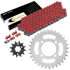 Celox Drive Chain & Sprockets Kit for Yamaha Breeze 125 YFA1 1989-2004 / Red