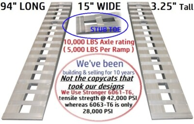 #ad #ad 94quot; x 15quot; 10000 LBS ALUMINUM Hook Ramps CAR TRUCK TRAILER auto hauler TRACTOR $659.59