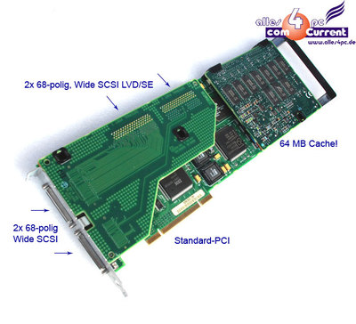 VINTAGE SCSI RAID CONTROLLER COMPAQ SMARTARRAY 3200 340855 2INT PCI BUS  CACHE