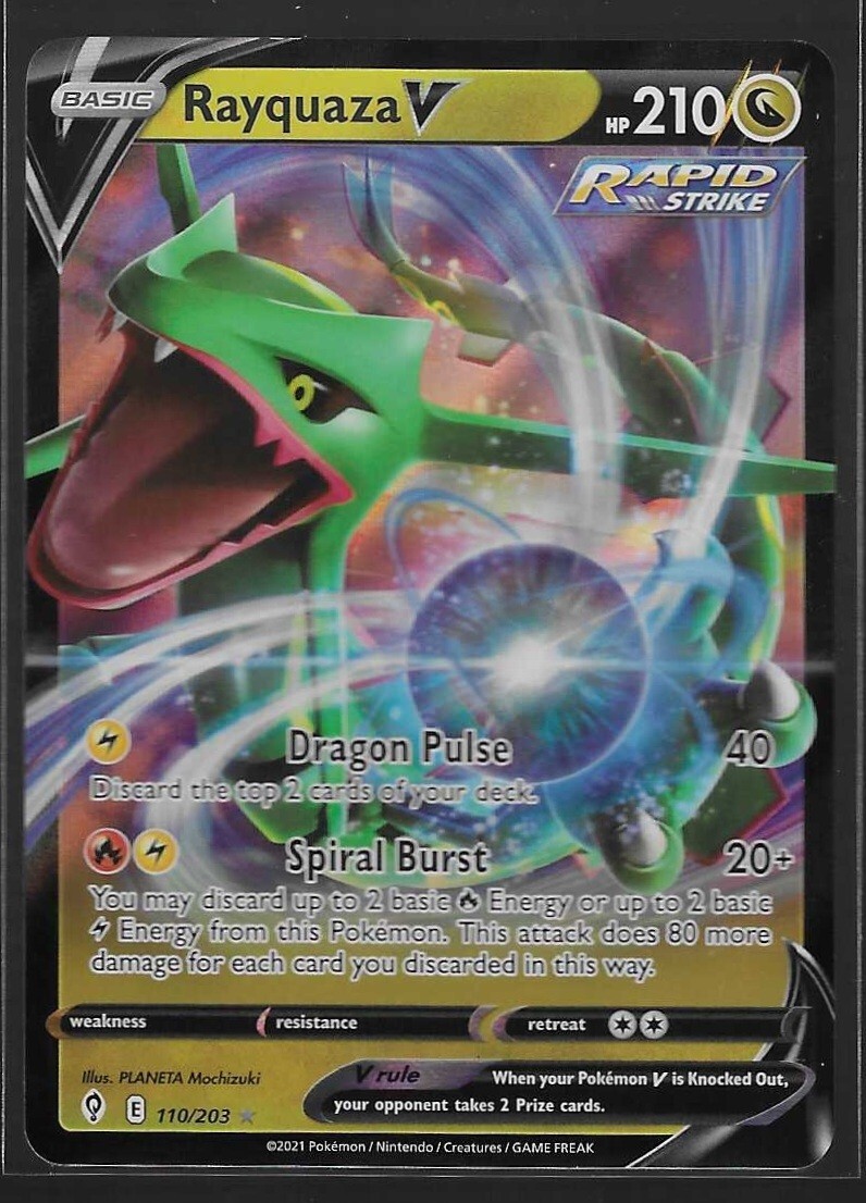 Rayquaza V 110/203 Ultra Rare Pokemon Evolving Skies Near Mint NM