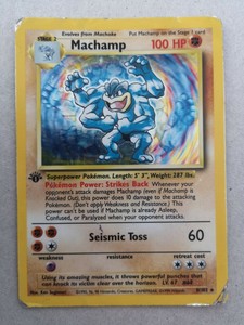 Machamp pokemon card 1st First edition rare holo 8/102. Base Set 1999