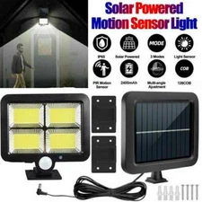 Waterproof 128 LED Solar Power COB Motion Sensor Wall Light Outdoor Garden Lamp
