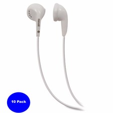 10 Pack Maxell EB-95 White Lightweight Stereo Earbuds, 190599