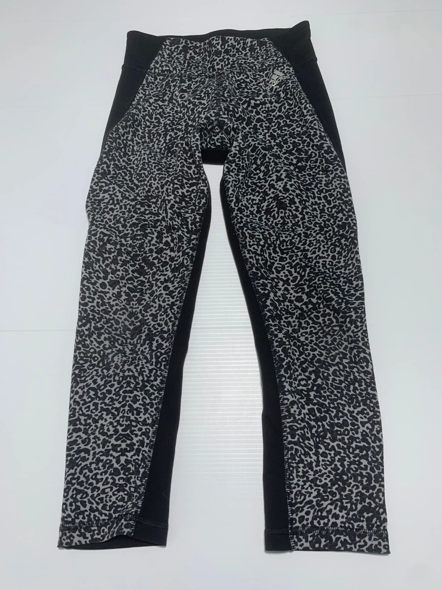 WOMENS STRETCHY GRAY ADIDAS CROPPED LEGGINGS SIZE XS X9 eBay