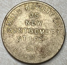 Mills Novelty Co San Francisco Arcade Pinball Slot Game Trade Token T5583