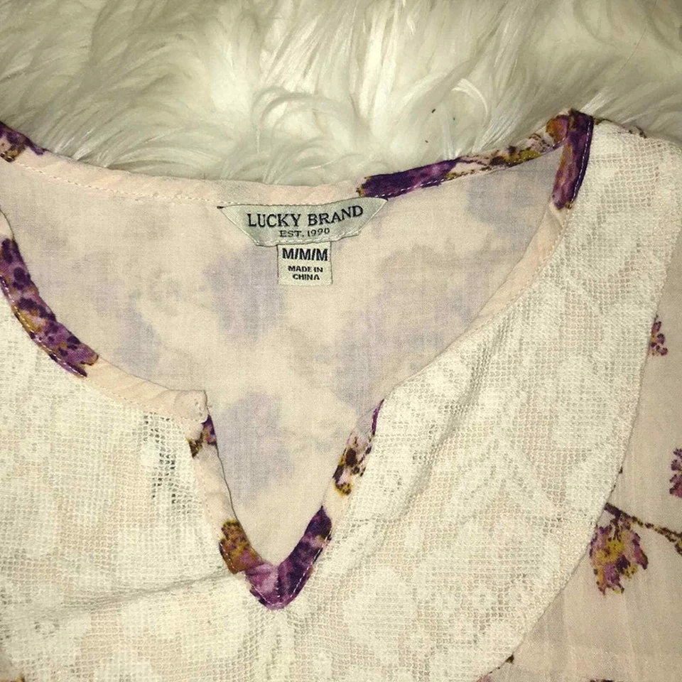 Vestido Lucky Brand Charlene Floral Cintura Caída Talla M Mediano Niñas Foto 3 de 4