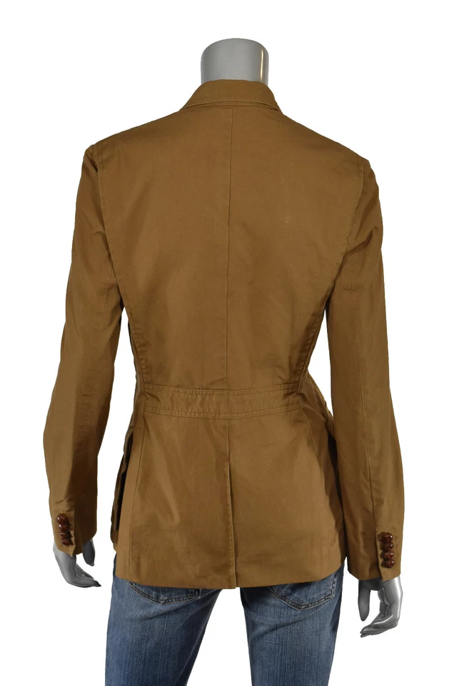 Chaqueta Blazer Polo Ralph Lauren Etiqueta Azul Marrón Lona Cuero Nueva $498 Foto 2 de 2