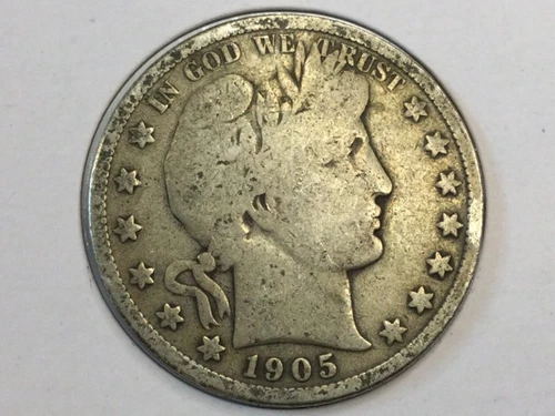 1905-S Barber Half Dollar in very good