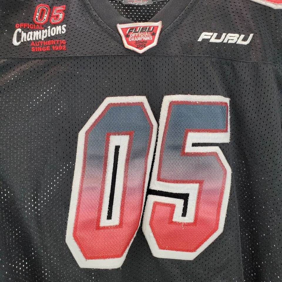 Camiseta Top Fubu Oficial Champion 05 Unisex Niños Negra Cuello en V Malla S 8-10 Foto 3 de 4