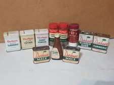 VINTAGE DURKEE SPICE TINS  JARS