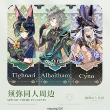 Genshin Impact Alhaitham Tighnari Cyno Cosplay Keychain Pendant Laser Ticket