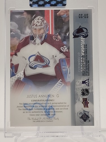 2021-22 Upper Deck Clear Cut Rookie Justus Annunen RC Auto Avalanche - UD Sealed - Picture 13 of 13