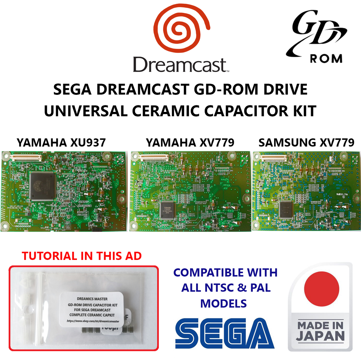 SEGA Dreamcast GD-ROM Ceramic Capacitor Kit | For Sega Dreamcast