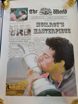Douglas London Rory McIlroy 2014 British Open Lithograph Remarque Golf Art