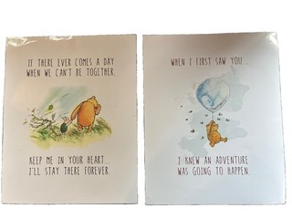 "Decoración de pared Winnie the Pooh sin marco 2 impresiones 8"x10"""