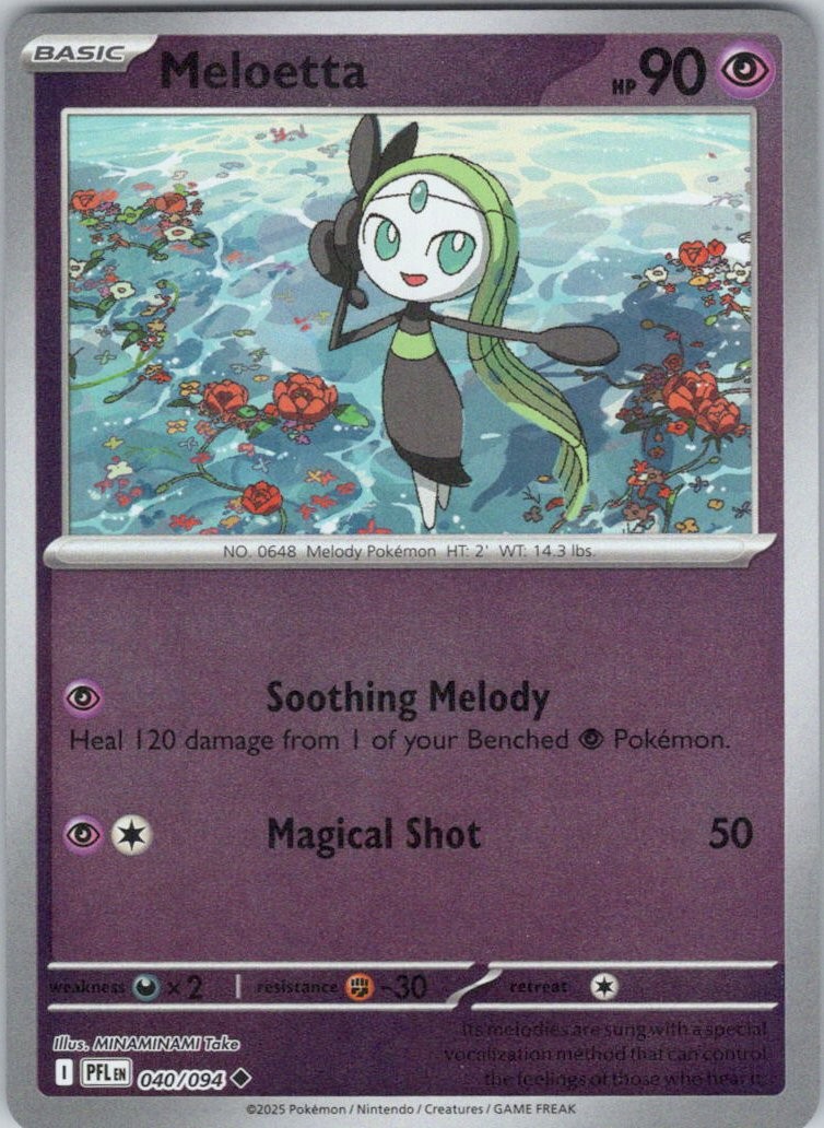 Meloetta #40/94 (Reverse Holo) (LP) ME02: Phantasmal Flames PFL Pokemon
