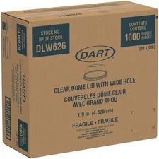 Dart DLW626 Open-Top Dome Lid for 16 oz. - 24 oz. Cups - Clear (1000/CT) New