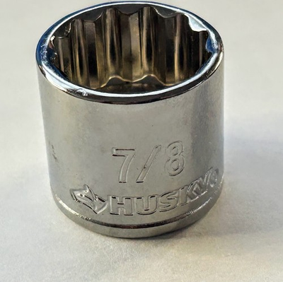 #ad Husky 7 8quot; x 3 8quot; Dr Chrome Socket 12Pt Free USA Shipping $9.97