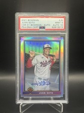 Juan Soto 2021 Bowman Chrome 1991 Bowman Refractor Auto #’d 10/30 PSA 9 Auto 10 