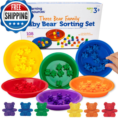 Learning Resources Baby Bear Sorting Set - Counting Toys Color Recognition Fine