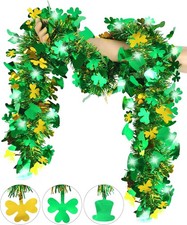 33 FT Green and Gold Tinsel Garland for St Patricks Day Decorations