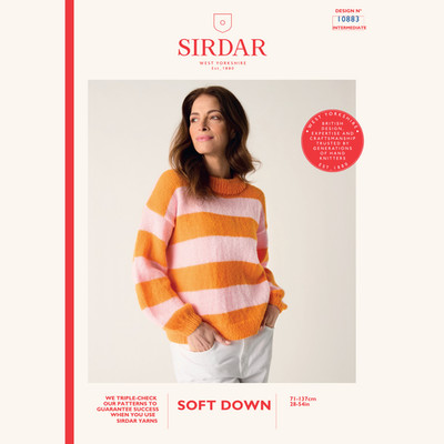 Sirdar Leaflet 10883 - F263 Big Stripe Sweater DK Strick Damen 