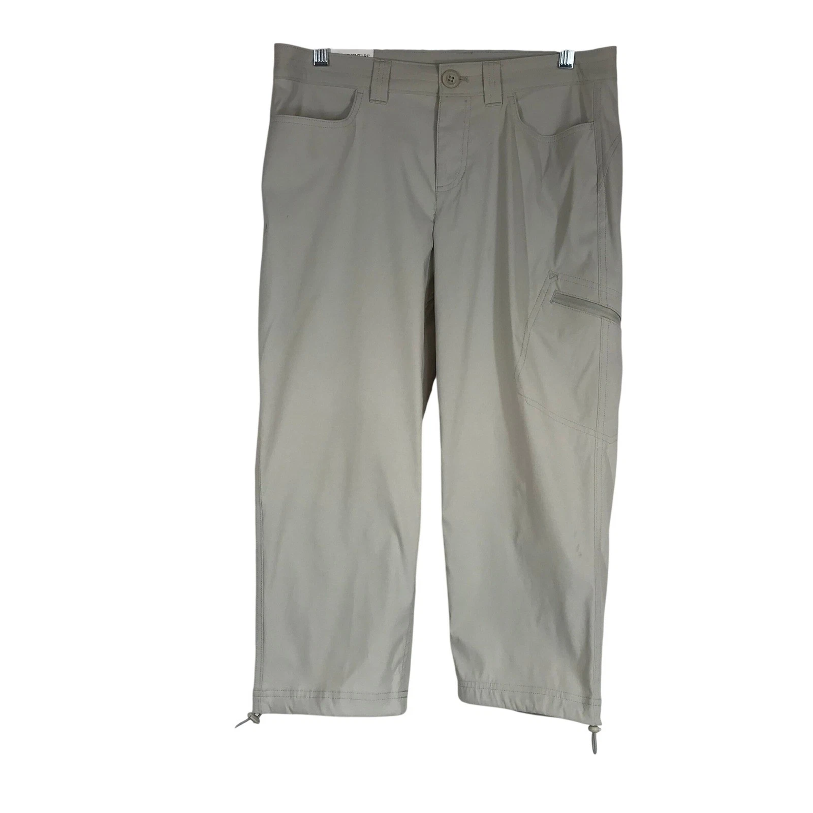 Eddie Bauer Rainer Capri Pants Womens 6 Tan Beige Hiking Outdoor Stretch New