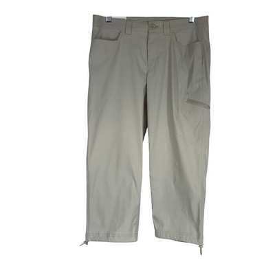 Eddie Bauer Rainer Capri Pants Womens 6 Tan Beige Hiking Outdoor Stretch New