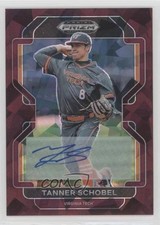 2022 Panini Prizm Draft Picks Burgundy Cracked Ice 2/12 Tanner Schobel Auto 0w3