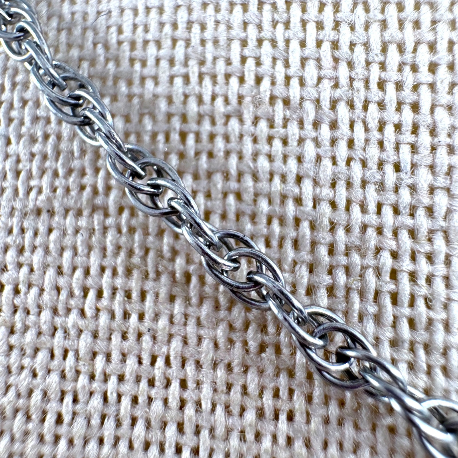 VTG Solid Sterling Silver 925 Cable Link Chain Ne… - image 2