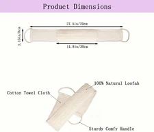 Natural Loofah Back Scrubber for Shower,Back exfoliator for Shower, luffa Exf...