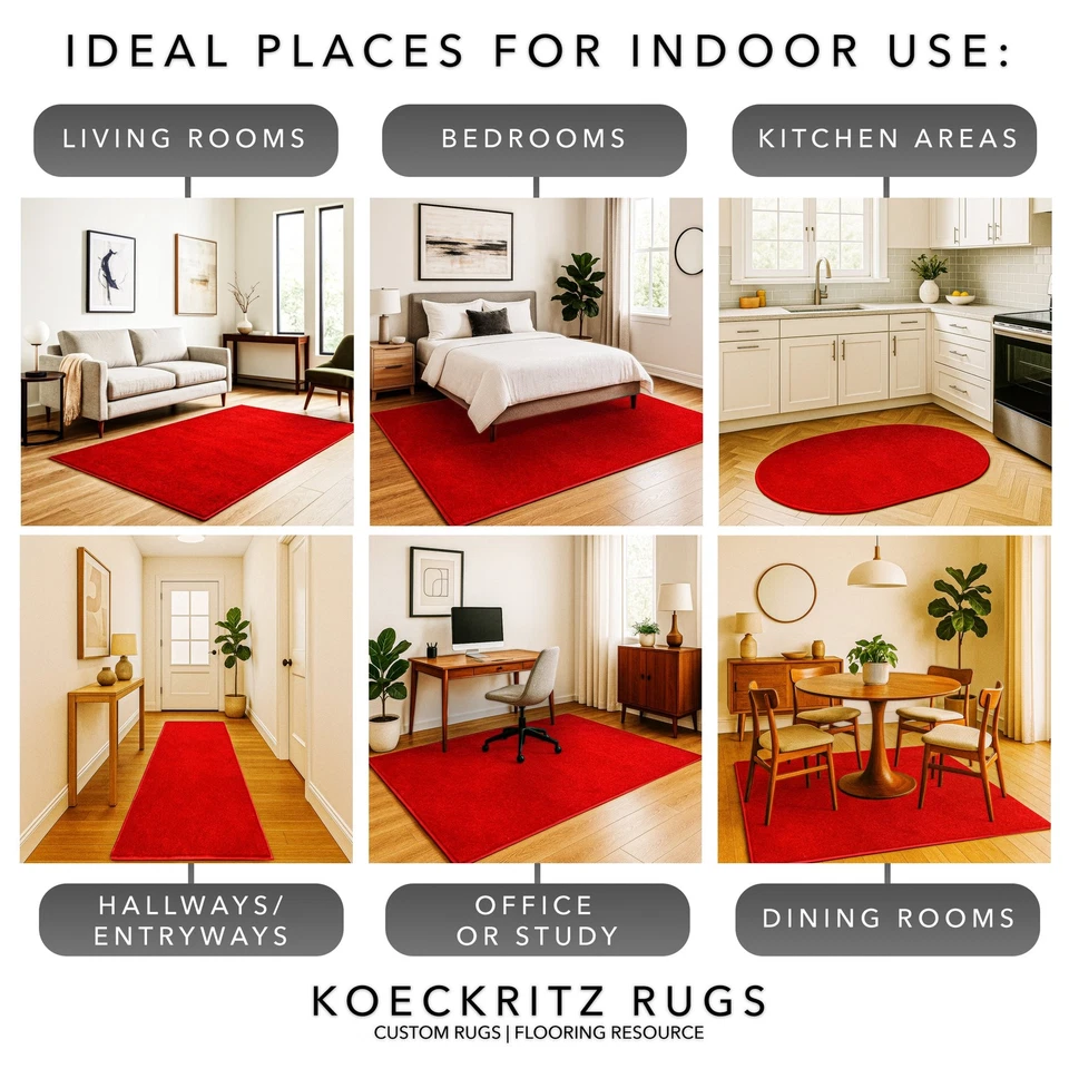 Современный мягкий красный небольшой ковер Koeckritz — ковры для гостиной, спальни и смелого декора - Изображение 4 из 4