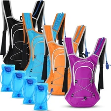 4 Pack Hydration Backpack 2L Water Bladder Lightweight Hiking Cycling Running...