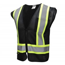 SV22-1 Economy Type O Class 1 Two Tone Safety Vest - 4XL, Black, SV22-1ZBM-4X