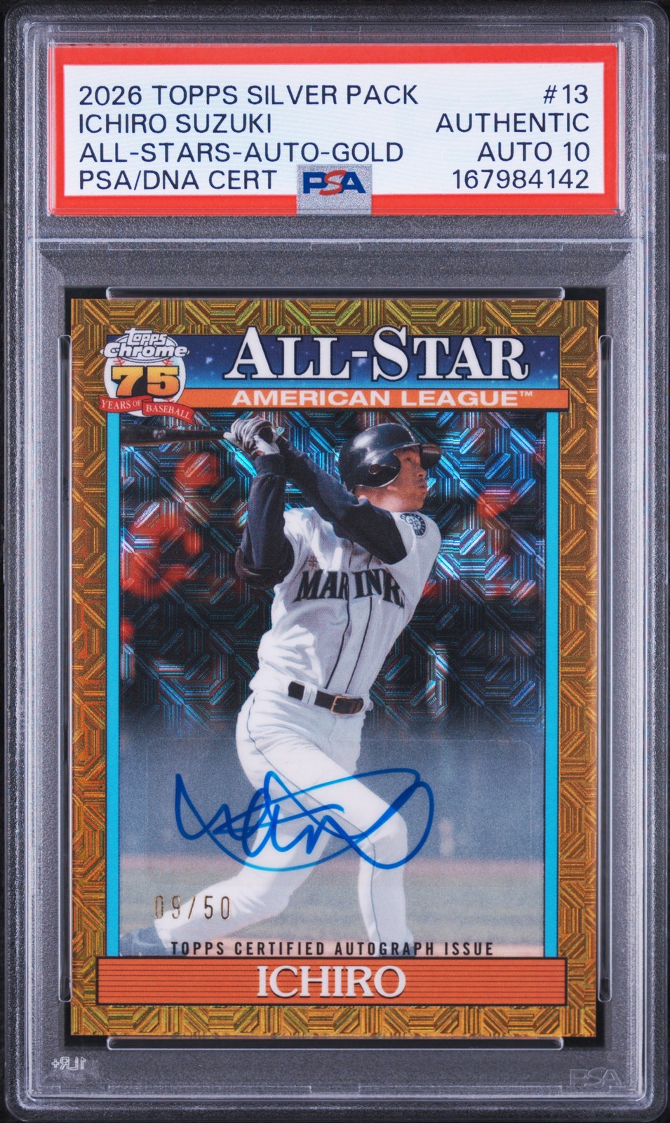 2026 TOPPS SILVER PACK 1991 CHROME ALL-STARS ICHIRO 9/50 PSA AUTHENTIC AUTO 10