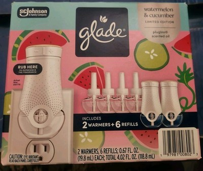 Glade Plugin Refill Kit 2 Warmers + 6 Refills Watermelon & Cucumber